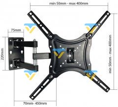 Поворотний кронштейн для телевізора на стіну 14-55" 43246 фото