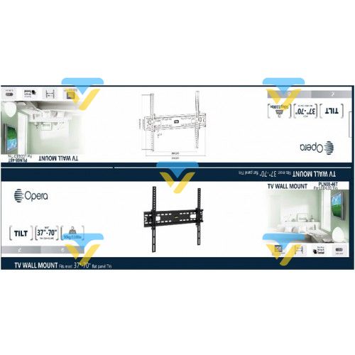 Наклонний кронштейн для телевізора PLN08-46T 37" - 70" до 50 кг / кріплення на стіну 228859 фото