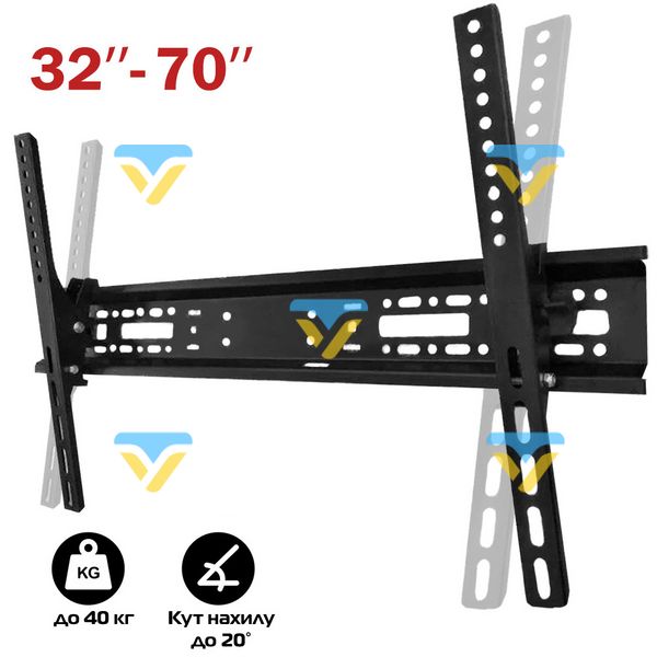 Наклонний кронштейн для телевізора PLN08-46T 37" - 70" до 50 кг / кріплення на стіну 228859 фото